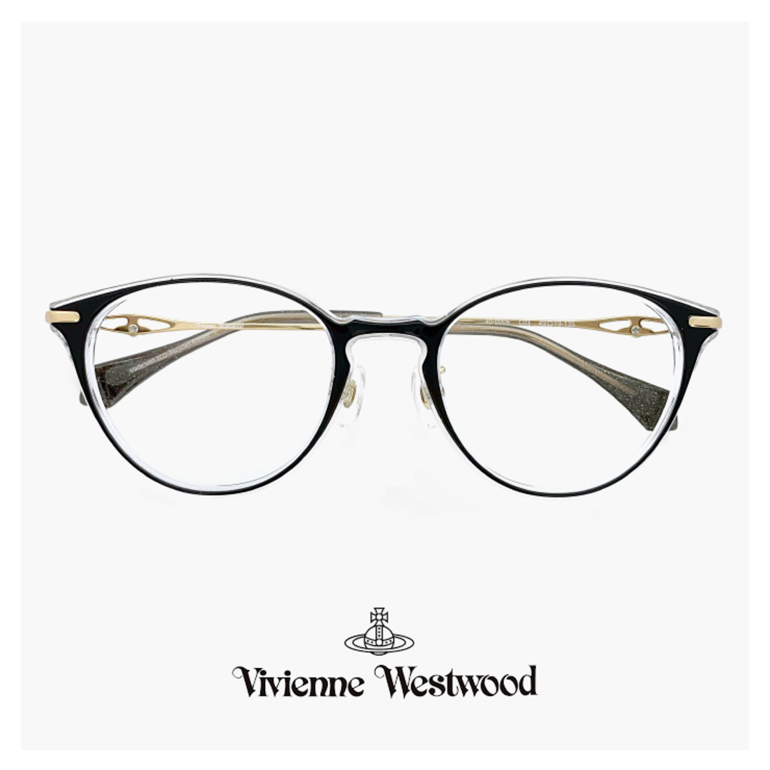 Vivienne Westwood(ヴィヴィアンウエストウッド)の【商品名】 ヴィヴィアン ウエストウッド メガネ 40-0006 c03 49mm レディース Vivienne Westwood 眼鏡 女性 40-0006 ボストン 型 ブランド 黒縁 黒ぶち フレーム アジアンフィット モデル レディースのファッション小物(サングラス/メガネ)の商品写真