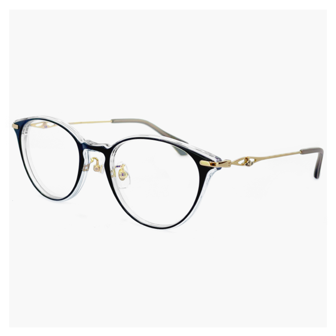 Vivienne Westwood(ヴィヴィアンウエストウッド)の【商品名】 ヴィヴィアン ウエストウッド メガネ 40-0006 c03 49mm レディース Vivienne Westwood 眼鏡 女性 40-0006 ボストン 型 ブランド 黒縁 黒ぶち フレーム アジアンフィット モデル レディースのファッション小物(サングラス/メガネ)の商品写真