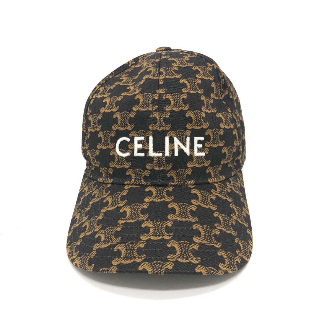 celine(セリーヌ)のセリーヌ CELINE 帽子 2AUA1731O ロゴ トリオンフ ベースボールキャップ キャップ コットン ブラック/ブラウン レディースの帽子(キャップ)の商品写真