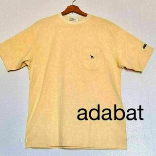 【adabat】ポケット付き 無地Tシャツ　イエロー　２L(Tシャツ/カットソー(半袖/袖なし))