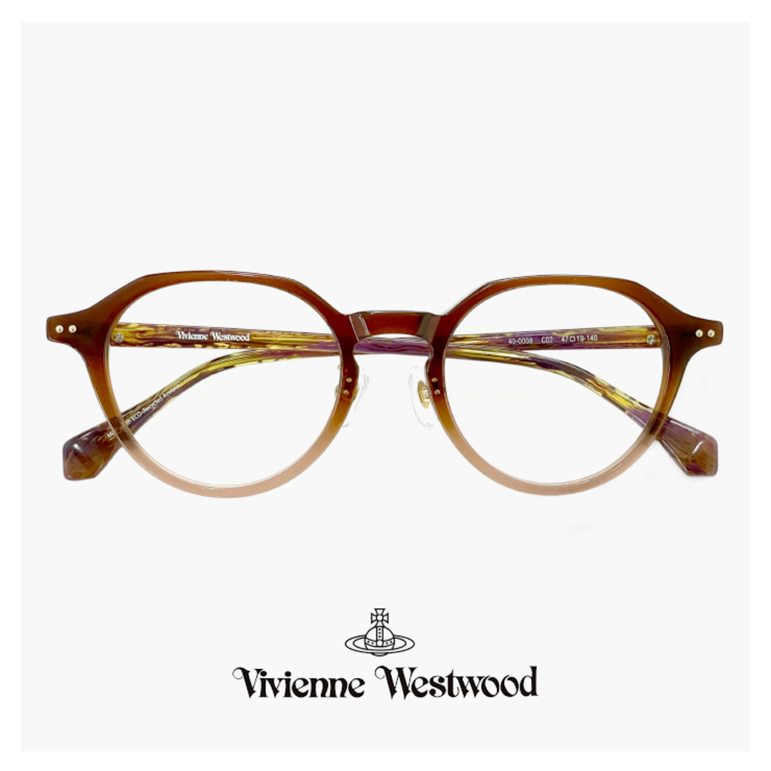 【新品】 ヴィヴィアン ウエストウッド メガネ 40-0008 c02 47mm レディース Vivienne Westwood 眼鏡 女性 40-0008 ブランド クラウンパント型 フレーム オーブ アジアンフィット モデル