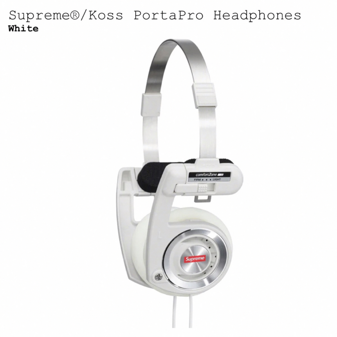 Supreme(シュプリーム)のSupreme Koss PortaPro Headphones  White スマホ/家電/カメラのオーディオ機器(ヘッドフォン/イヤフォン)の商品写真