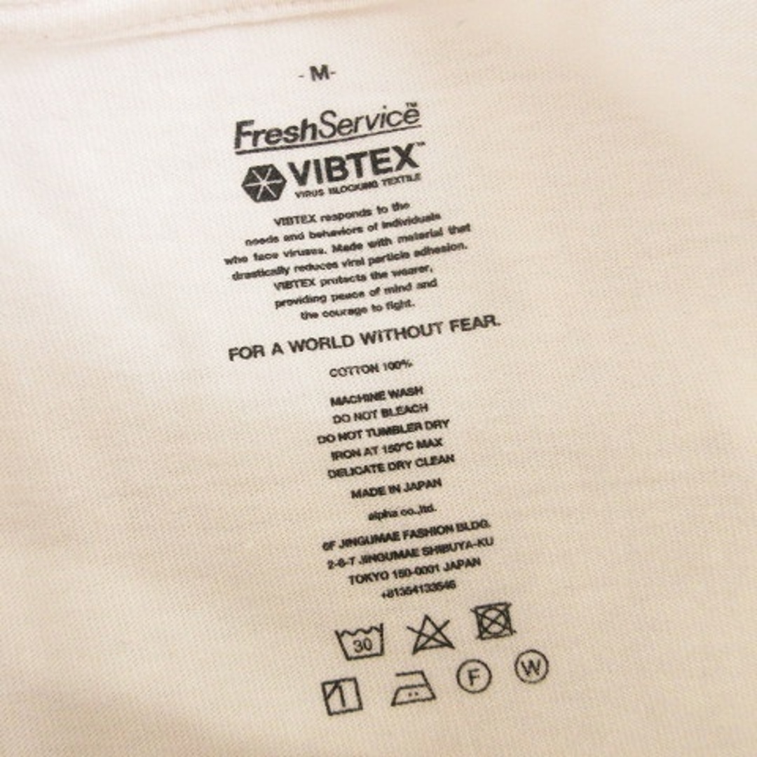 フレッシュサービス VIBTEX コラボ Tシャツ 半袖 コットン 刺繍 白 M 3