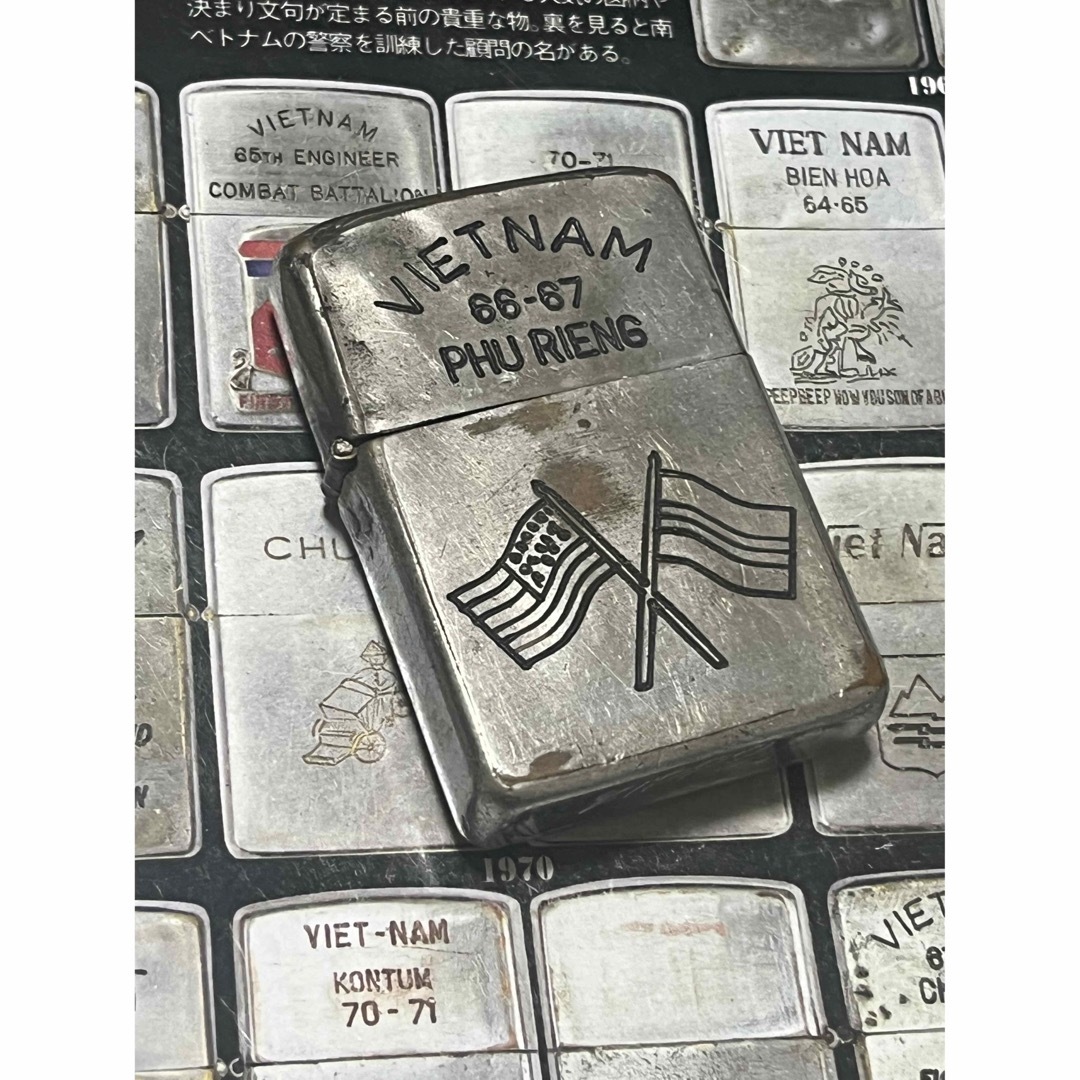 【ベトナムZIPPO】本物 1966年製ベトナムジッポー「アメリカ国旗」PHU