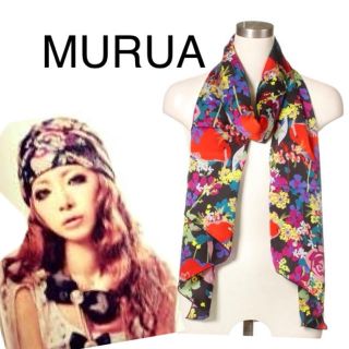 ムルーア(MURUA)の新品♡MURUA♡フラワー柄ストール(ストール/パシュミナ)