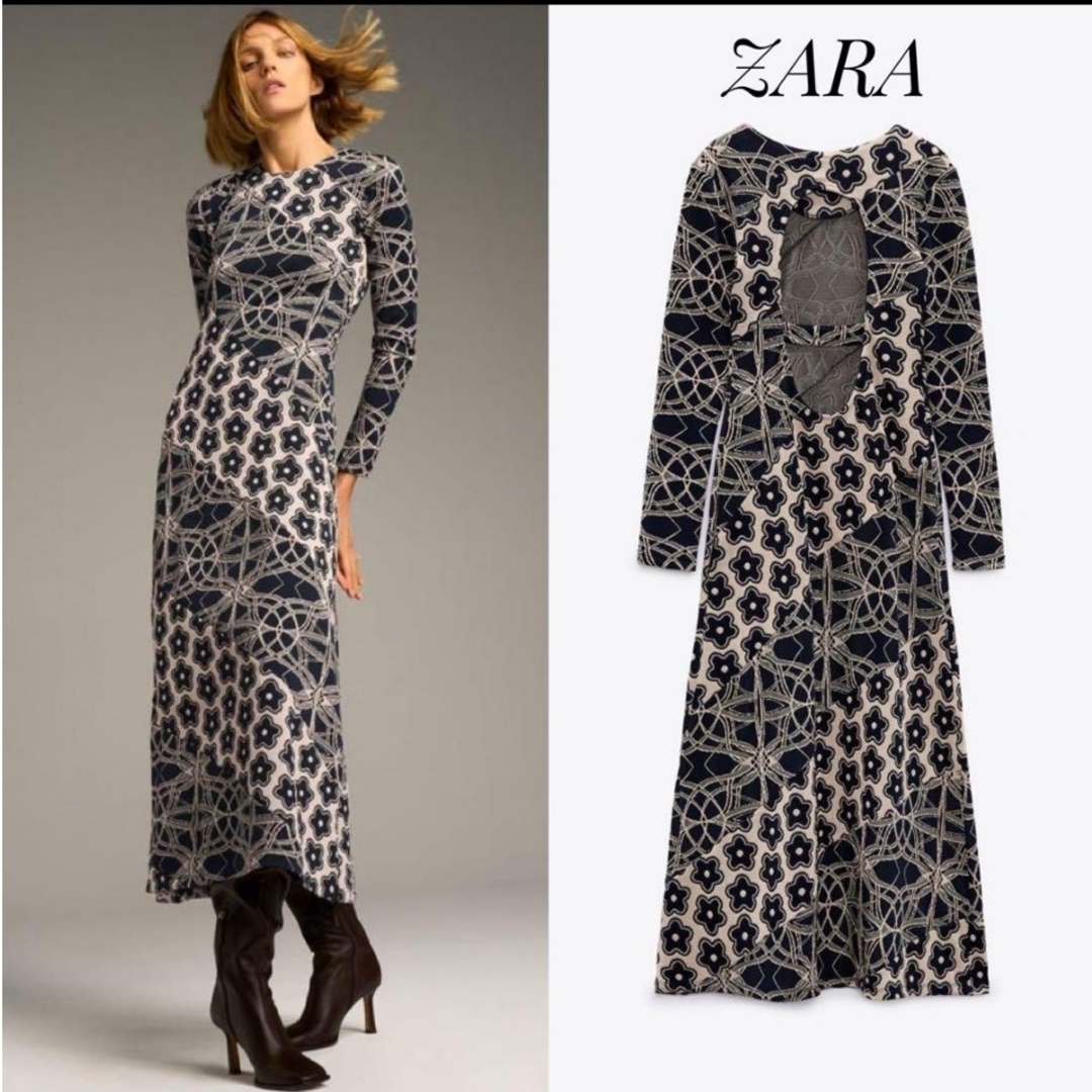 ZARA 花柄ロングワンピース