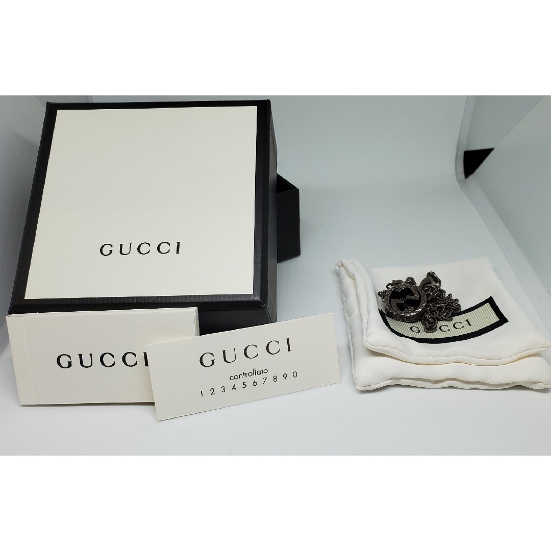 Gucci(グッチ)の【人気現行 美品】GUCCI インターロッキングG ラージ ネックレス  燻加工 メンズのアクセサリー(ネックレス)の商品写真