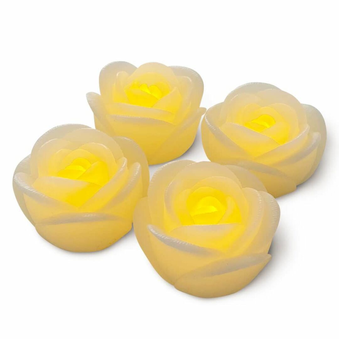 HONONARI フローティング LED キャンドル 4個セット (YELLOW