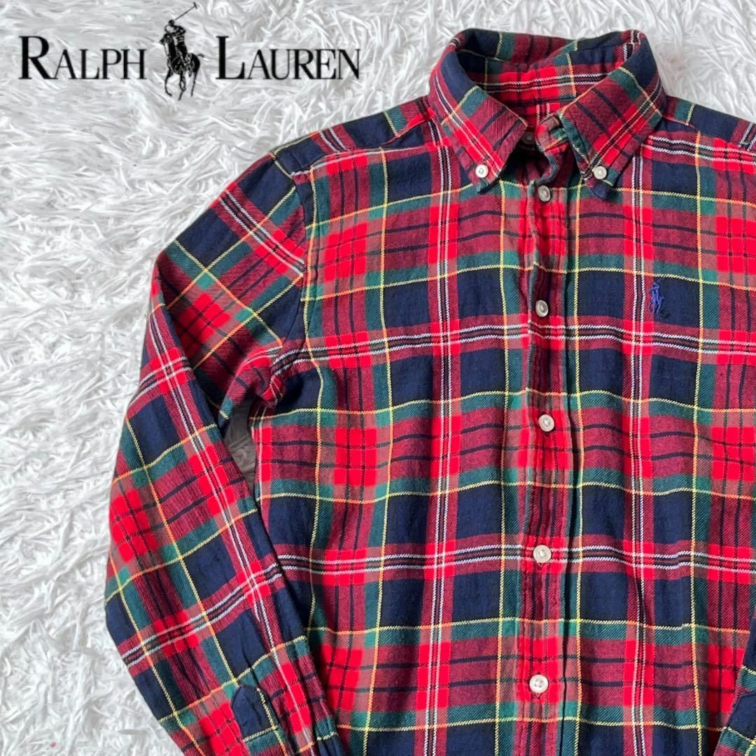 Ralph Lauren(ラルフローレン)のラルフローレン　チェック　シャツ　レッド　ポニー　レッド レディースのトップス(シャツ/ブラウス(長袖/七分))の商品写真