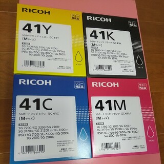 リコー(RICOH)の本日限定出品【純正品4色セット】 リコー GC41 SGカートリッジ 4色セット(PC周辺機器)