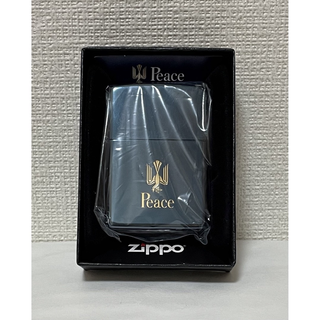 新品✨ジッポ ZIPPO ピース peace ブルーチタン ライター 非売品-