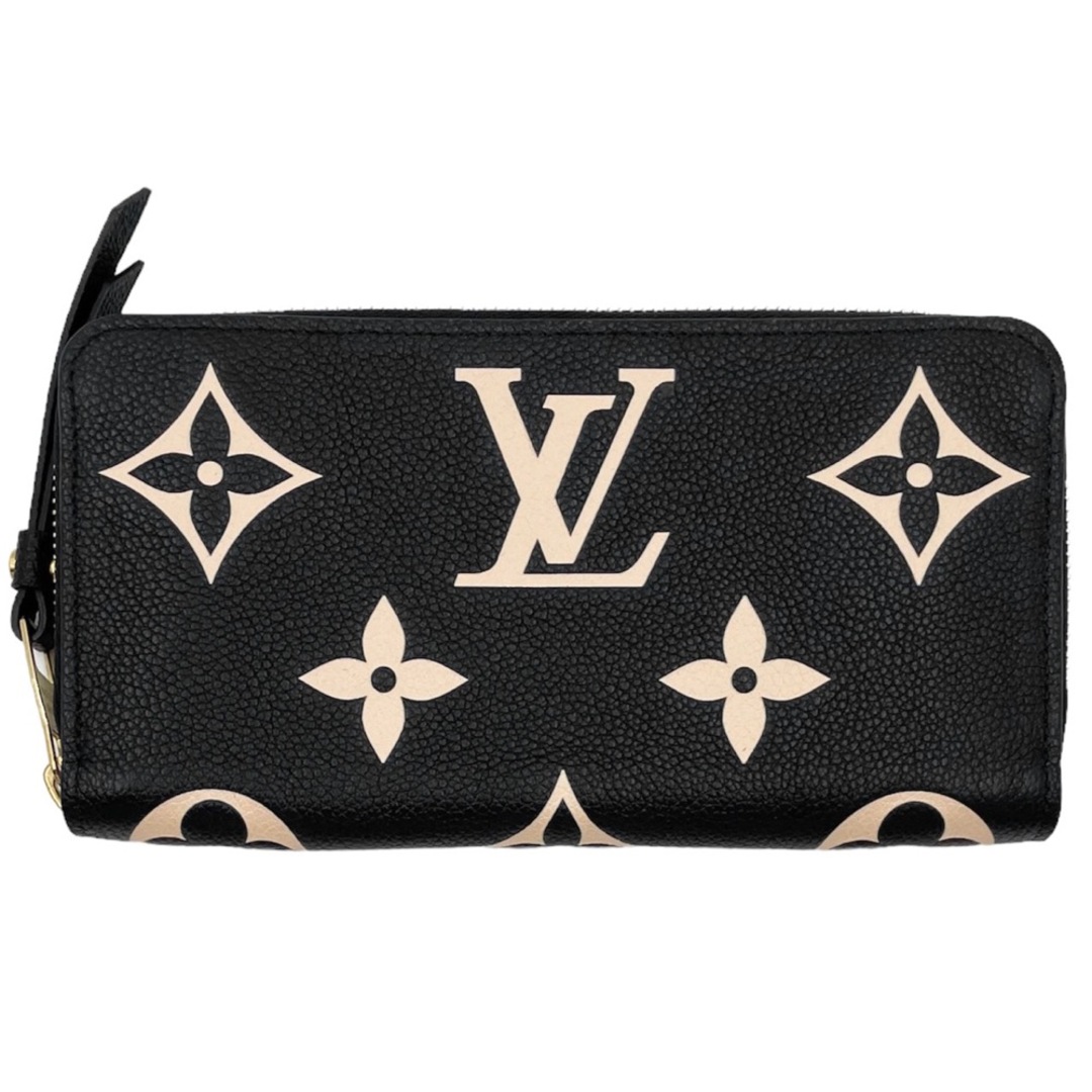 LOUIS VUITTON ルイヴィトン 長財布 モノグラムアンプラント ジッピーウォレット ラウンドファスナー ロングウォレット M80481    ブラック 黒 ベージュ ゴールド金具 レディース 定番 美品【品】