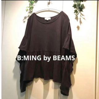 ビーミング ライフストア バイ ビームス(B:MING LIFE STORE by BEAMS)のB:MING by BEAMS  c1:フリルポンチョT ブラウン　トップス(Tシャツ(半袖/袖なし))