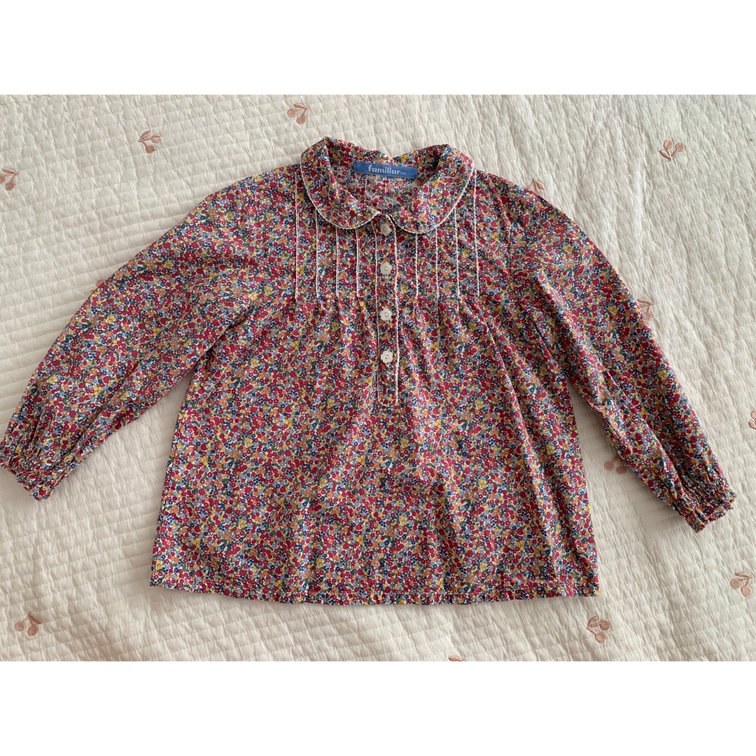 ファミリア　新品　サイズ 100 familiar - Familiar 小花柄ブラウス サイズ100 の通販 by Kay's