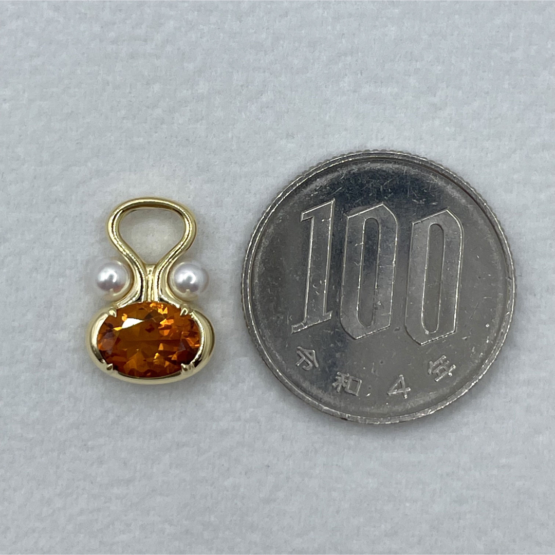 MIKIMOTO k18 シトリン パール ペンダントトップ - www