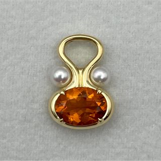 MIKIMOTO k18 シトリン パール ペンダントトップ - www