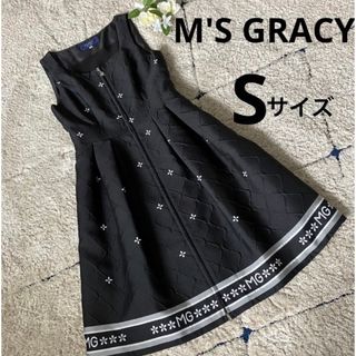 【美品】M'S GRACY コートワンピース 総柄 カメリアチャーム 半袖 38