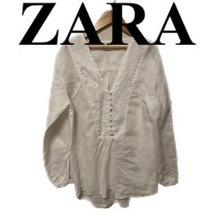ザラ(ZARA)の【ZARA】ホワイト ブラウス トップス(シャツ/ブラウス(長袖/七分))