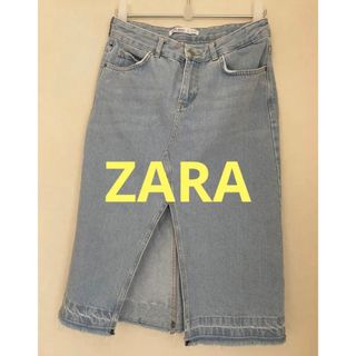 ザラ(ZARA)のZARA ザラ　デニムスカート(ひざ丈スカート)