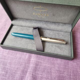 パーカー(Parker)のパーカー51 万年筆 コアライン ティールブルーCT F 青 シルバー(ペン/マーカー)