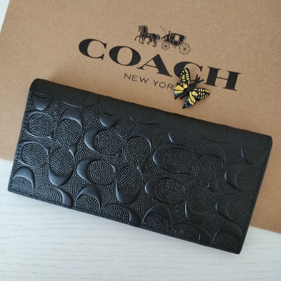 コーチ   COACH   財布   長財布 メンズ　ブラック　小銭入れあり