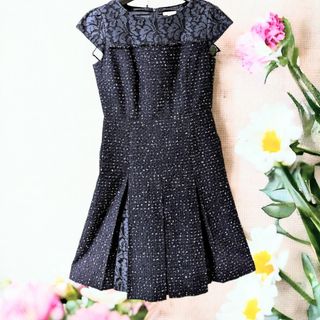 トッカ(TOCCA)の春❤TOCCA❤キラキララメ入りワンピース❤ ネイビー❤ BLISS DRESS(ひざ丈ワンピース)