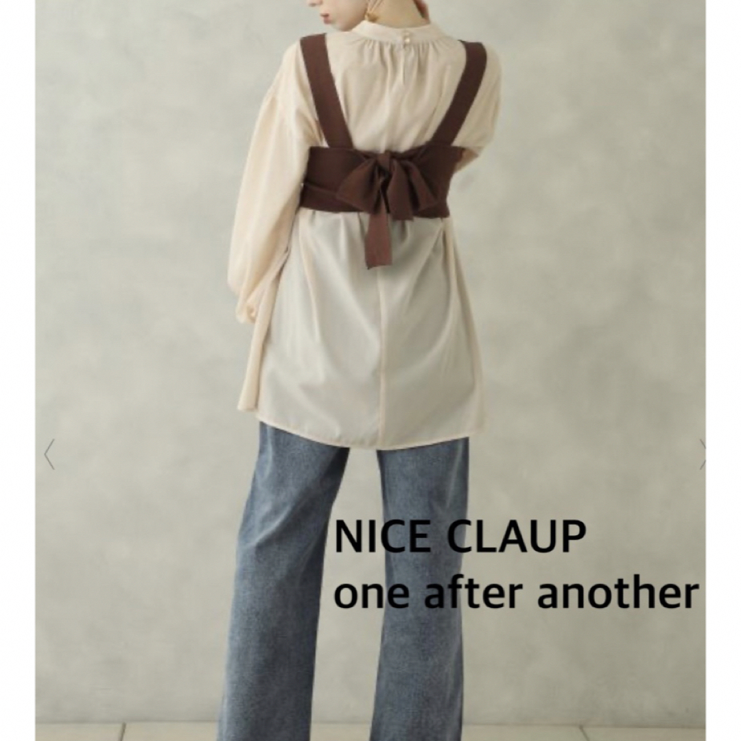 one after another NICE CLAUP(ワンアフターアナザーナイスクラップ)のNICE CLAUP ナイスクラップ　ビスチェ　ニット　ブラウン　フリーサイズ レディースのトップス(ベスト/ジレ)の商品写真