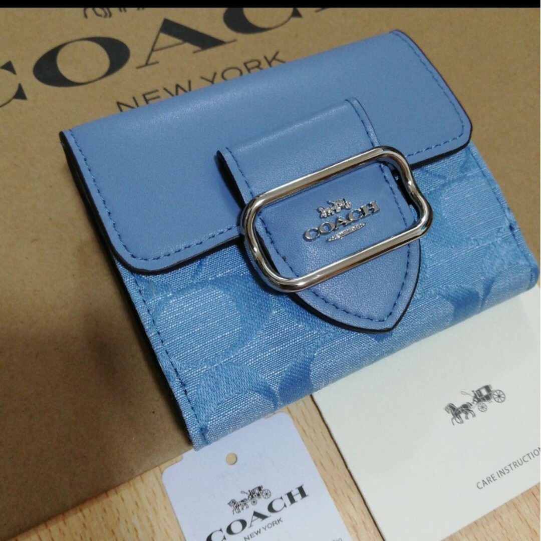 COACH☆新品】デニム☆スモール モーガン ウォレット・シグネチャー☆-