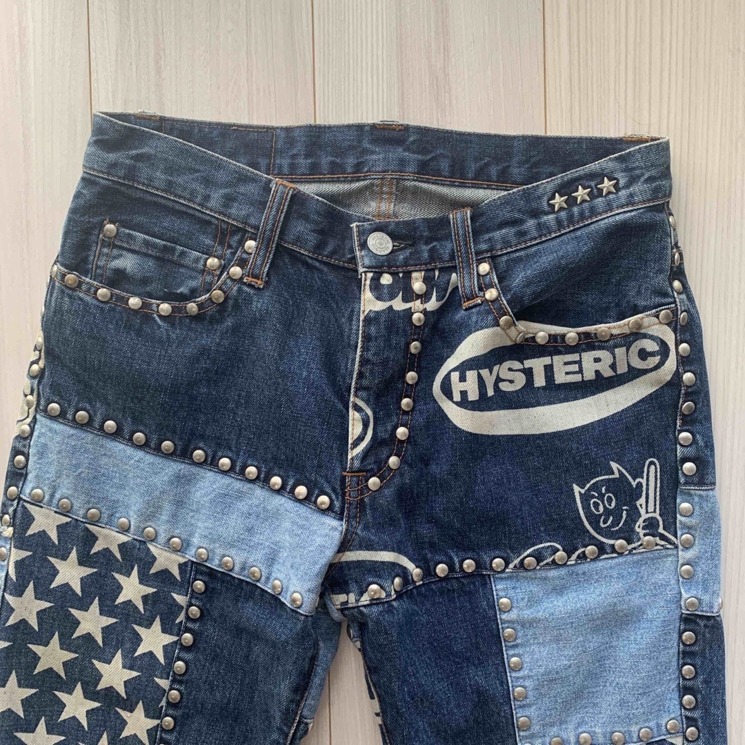 HYSTERIC GLAMOUR(ヒステリックグラマー)のXG Jurin着用　HYSTERIC GLAMOUR スターリベットデニム メンズのパンツ(デニム/ジーンズ)の商品写真