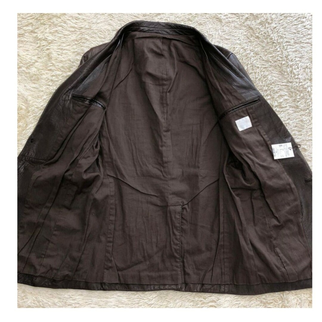 【新品】12万円 タケオキクチ 最高級 薄手 柔らか 羊革 テーラードジャケット
