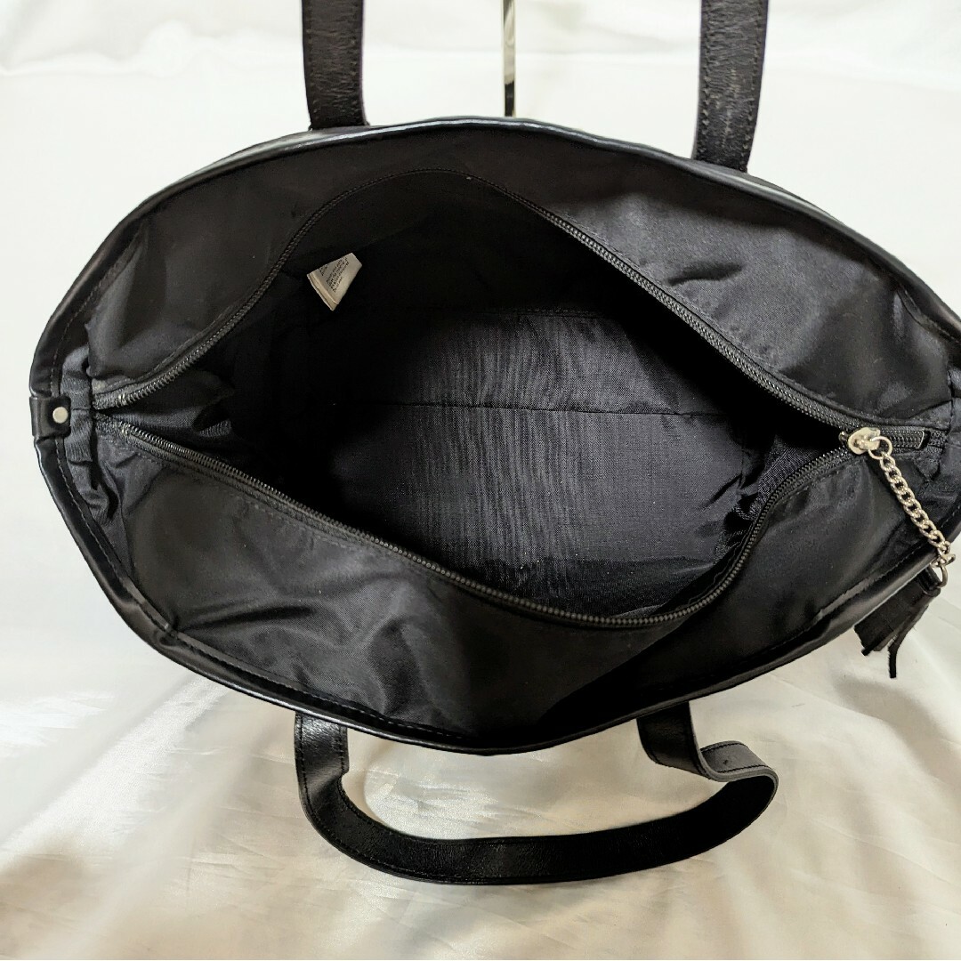 agnes b.(アニエスベー)の美品 アニエスベー ボヤージュ トートバッグ ナイロン×レザー 黒 大容量 レディースのバッグ(トートバッグ)の商品写真