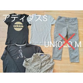 アディダス(adidas)の5点セットadidasアディダス半袖TシャツSサイズ2点、UNIQLO七分丈パン(その他)