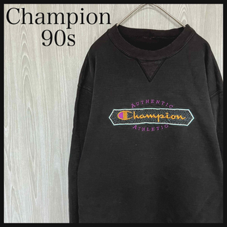 チャンピオン(Champion)のZ873チャンピオンスウェットトレーナー刺繍ロゴ肉厚Vガゼット90s(スウェット)