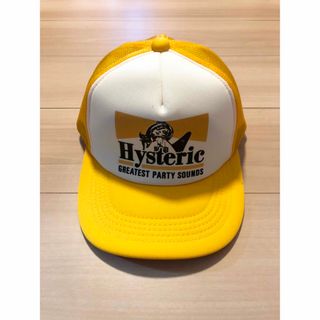 ヒステリックグラマー(HYSTERIC GLAMOUR)のヒステリックグラマー　GUITAR GIRL メッシュキャップ　黄色(キャップ)