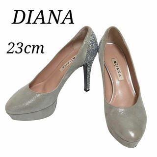 ダイアナ(DIANA)のDIANA グリッター シルバー パーティ 厚底 23cm パンプス ヒール(ハイヒール/パンプス)