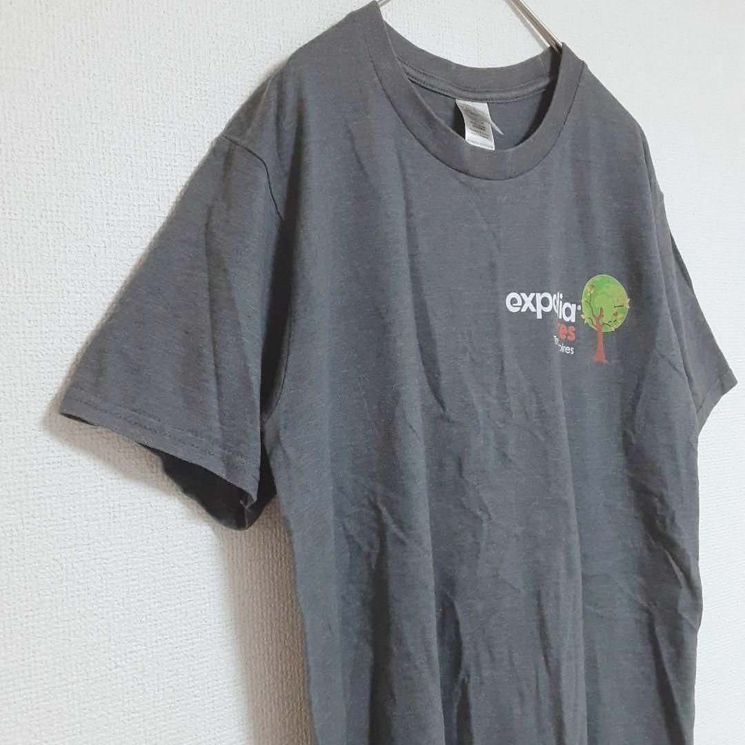 GILDAN(ギルタン)の【ギルダン】GILDAN☆メンズTシャツ（S）グレー　ロゴ　バックプリント　美品 メンズのトップス(Tシャツ/カットソー(半袖/袖なし))の商品写真