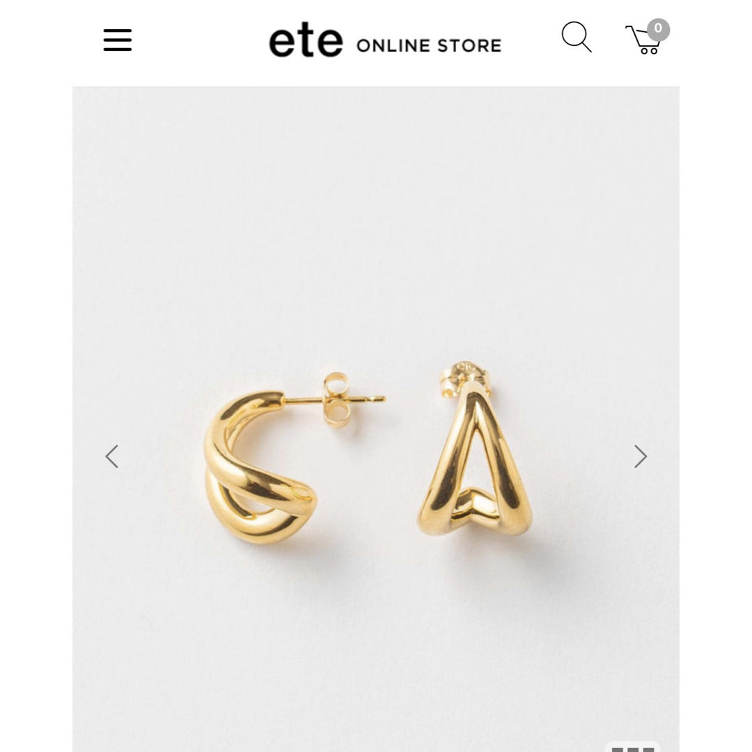 ete(エテ)のete  ダブルフープ ピアス　 レディースのアクセサリー(ピアス)の商品写真