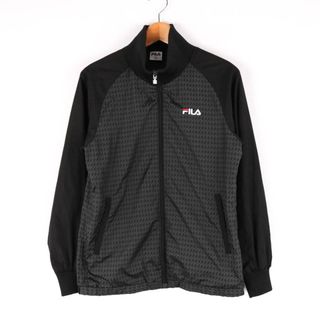 フィラ(FILA)のフィラ ナイロンジャケット ジャージ 中綿 フルジップ ロゴ 格子柄 スポーツ アウター レディース Lサイズ グレー FILA(ナイロンジャケット)