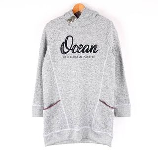 オーシャンパシフィック(OCEAN PACIFIC)のオーシャンパシフィック ワンピース ロングスウェット 長袖 裏起毛 無地 ロゴ トップス レディース Lサイズ グレー oceanpacific(その他)