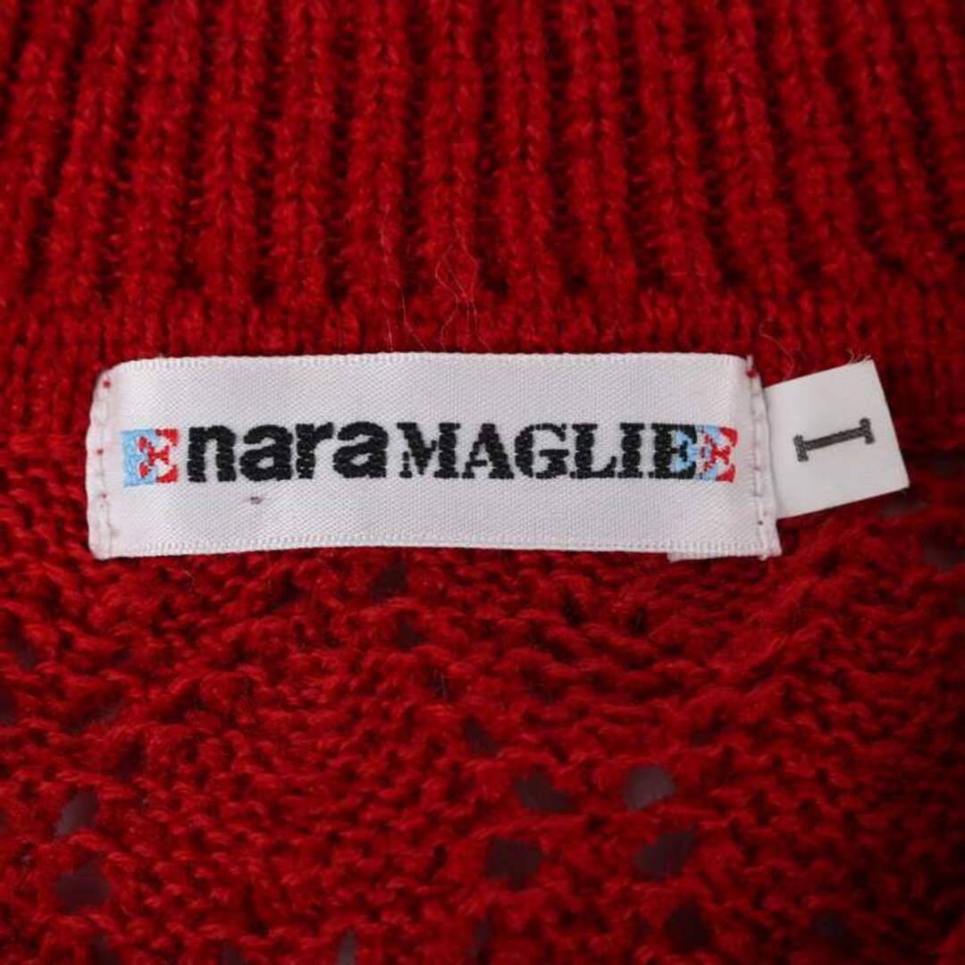 NARACAMICIE(ナラカミーチェ)のナラカミーチェ ニット セーター カーディガン 長袖 襟付 ウール混 無地 トップス 日本製 赤 レディース Mサイズ レッド NARACAMICIE レディースのトップス(ニット/セーター)の商品写真
