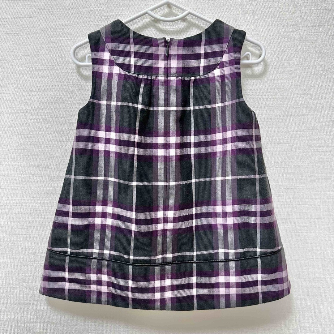 BURBERRY(バーバリー)のバーバリー　チェック柄ワンピース　90cm パープル キッズ/ベビー/マタニティのキッズ服女の子用(90cm~)(ワンピース)の商品写真