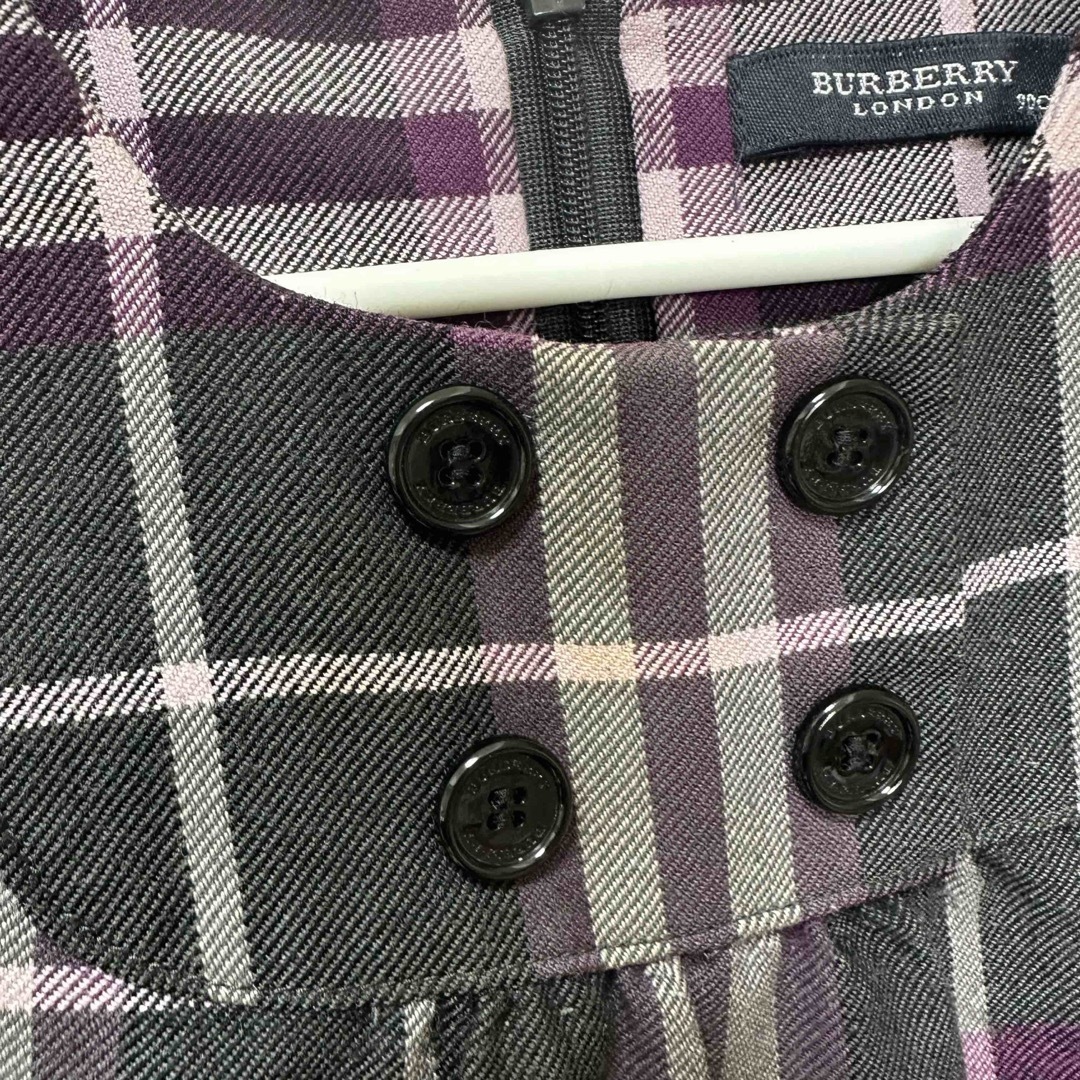 BURBERRY(バーバリー)のバーバリー　チェック柄ワンピース　90cm パープル キッズ/ベビー/マタニティのキッズ服女の子用(90cm~)(ワンピース)の商品写真