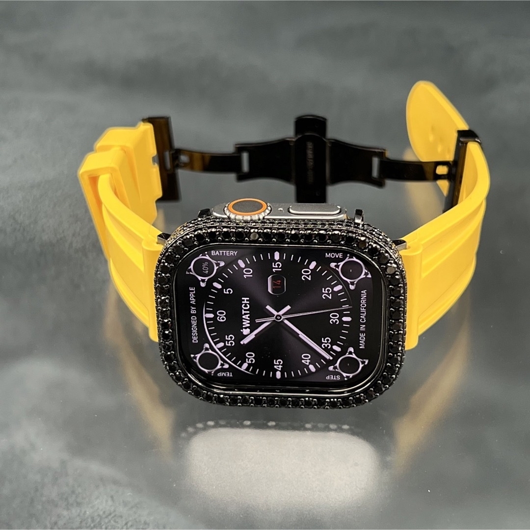 Apple Watch(アップルウォッチ)のアップルウォッチ　ウルトラ　49mm czダイヤモンドベゼルカバーベルトセット メンズの時計(ラバーベルト)の商品写真