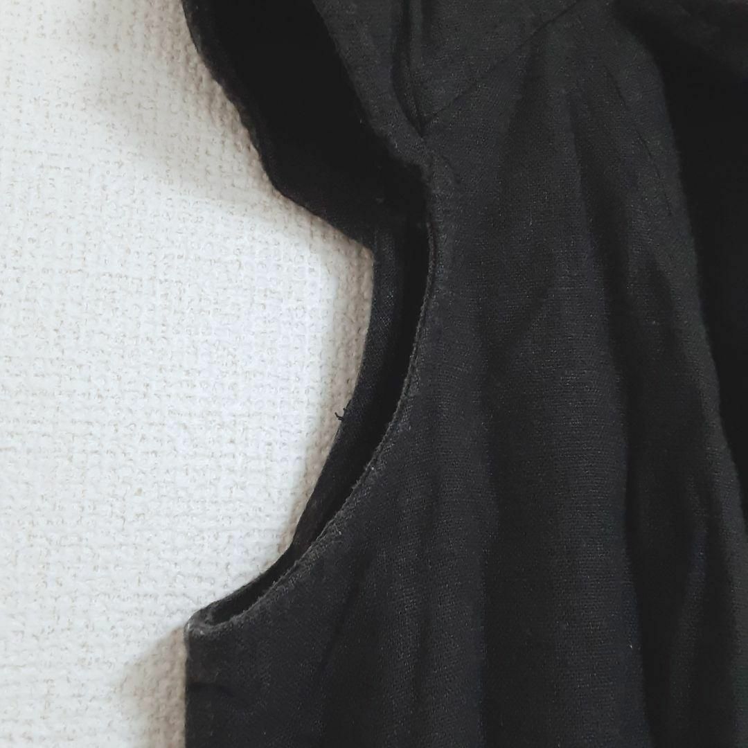 【ネクスト】next☆シャツワンピース　黒　フレンチ袖　ボタン　フレア　ブラック レディースのワンピース(ひざ丈ワンピース)の商品写真