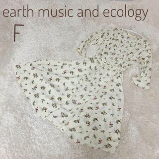 アースミュージックアンドエコロジー(earth music & ecology)のearth music and ecology ロングカーディガン 花柄 F(カーディガン)