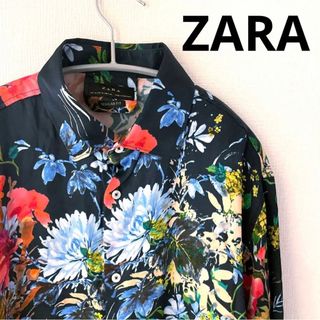 美品　ZARA ザラ  柄シャツ　花柄　シャツ　長袖　XL LL