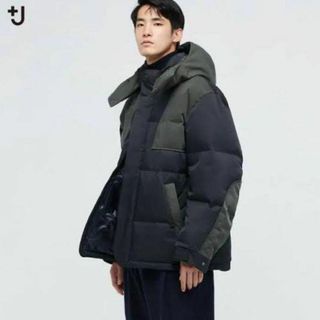 ユニクロ(UNIQLO)の新品未使用UNIQLO+Jダウンオーバーサイズパーカー紺メンズ2XL(ダウンジャケット)