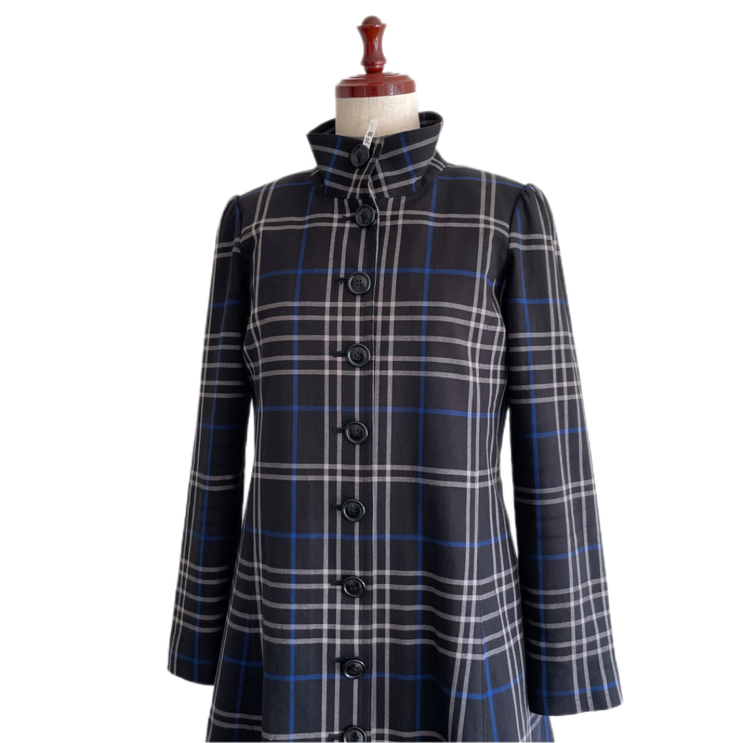 美品 Yorkland ヨークランド タータンチェック ライナー付きロングコート-