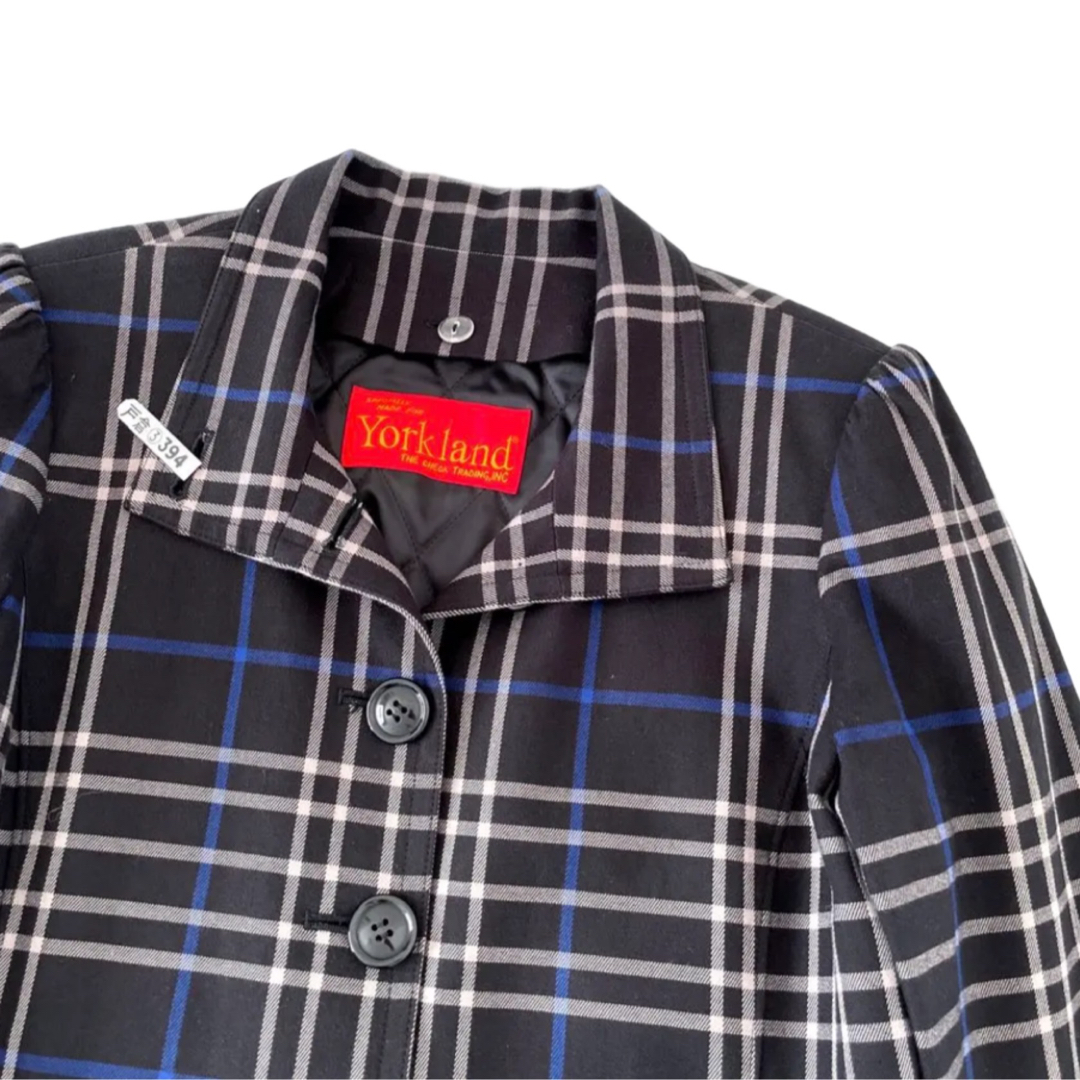 美品 Yorkland ヨークランド タータンチェック ライナー付きロングコート-