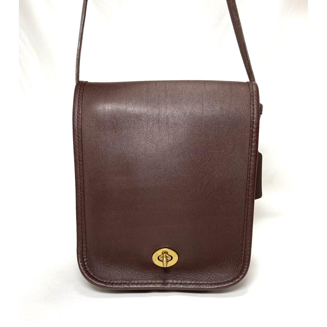 【希少】COACH オールレザーリュック ターンロック 馬車金具ロゴ ブラウン